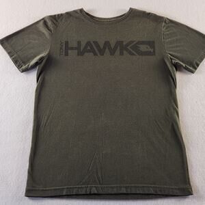 Tony Hawk Skateboarding Graphic Spellout Tee – Olive Green / Size Medium Cotton